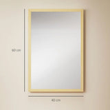HOMCOM Wall Bathroom Mirror, 60 x 40 cm Wall-Mounted Mirror for Living Room, Bedroom, Hallway