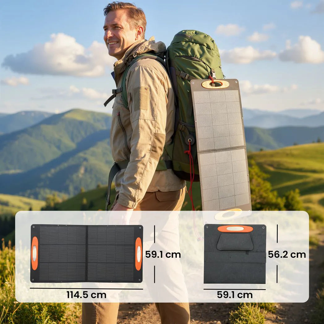 HOMCOM 100W Foldable Solar Panel with USB-A & USB-C Fast Charging – IP67 Portable Solar Charger for Camping & Hiking