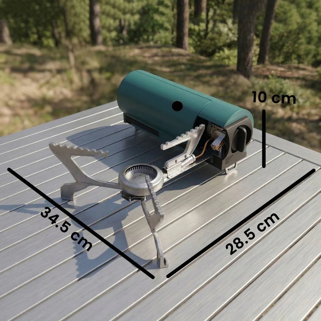 Outsunny 2670 W Foldable Camping Stove with Piezo Ignition and Safety Shut-Off – Portable Gas Cooker, Green