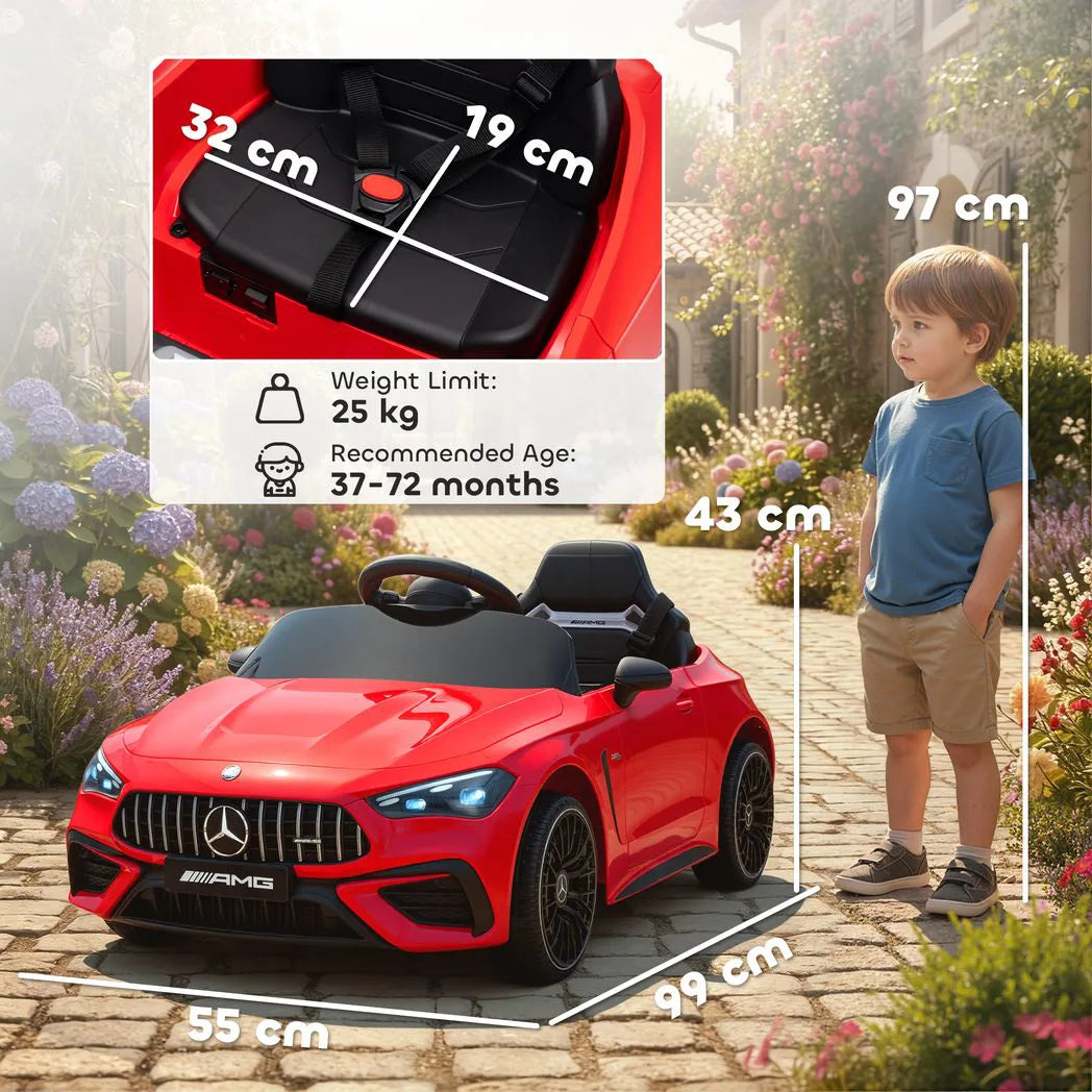 AIYAPLAY Licensed Mercedes-AMG 12V Kids Electric Car with Dual Motors & Remote Control – Ride-On, Red
