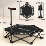 SPORTNOW 42" Foldable Mini Trampoline with 3-Level Adjustable Handle & Storage Bag – Fitness Rebounder for Adults
