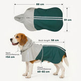 PawHut Waterproof Dog Raincoat with Hood – Breathable, Reflective, Leash Hole, Medium Dogs, Green