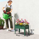 Outsunny Metal Raised Garden Bed on Legs with Drainage Hole, 60 x 27 x 45cm, 20L, Green