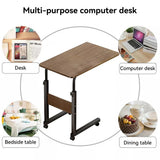 Height Adjustable Overbed Table with Locking Wheels, C-Shaped Mobile Bedside and Sofa Table – Laptop Desk