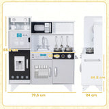 AIYAPLAY Kids Play Kitchen with Sounds, Ice and Coffee Maker, Microwave and Utensils – Role Play, Ages 3-6