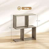 HOMCOM S-Shaped Narrow Side Table with 3-Tier Storage Shelves – Slim Living Room End Table, 50W x 19.5D x 58H cm, Grey