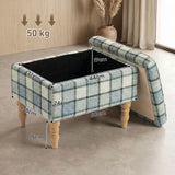 HOMCOM Linen Upholstered Footstool with Hidden Storage – Rectangular Ottoman with Flip-Top Tray Lid, Grey