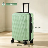 HOMCOM 24 Inch Hard Shell Suitcase with TSA Lock & Spinner Wheels – 64 L ABS Checked Luggage, Green