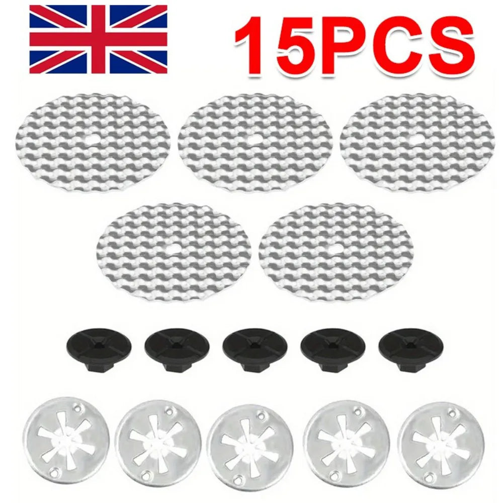 Heat Shield Repair Kit, 15-Piece Metal Exhaust Heat Shield Fixing Set – OEM N90796501, Silver