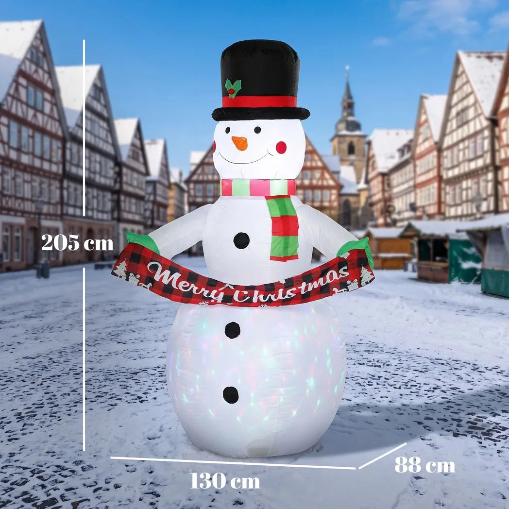 Outsunny 6.7ft Inflatable Snowman with Colour LEDs