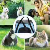 Large Soft Fabric Folding Pet Carrier Bag with Mesh Panels & Pockets – Portable Dog and Cat Travel Bag, Black