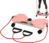 Waist Twist Board with Foot Massage & 2 Resistance Bands – Silent Twisting Disc for Core Exercise, Pink