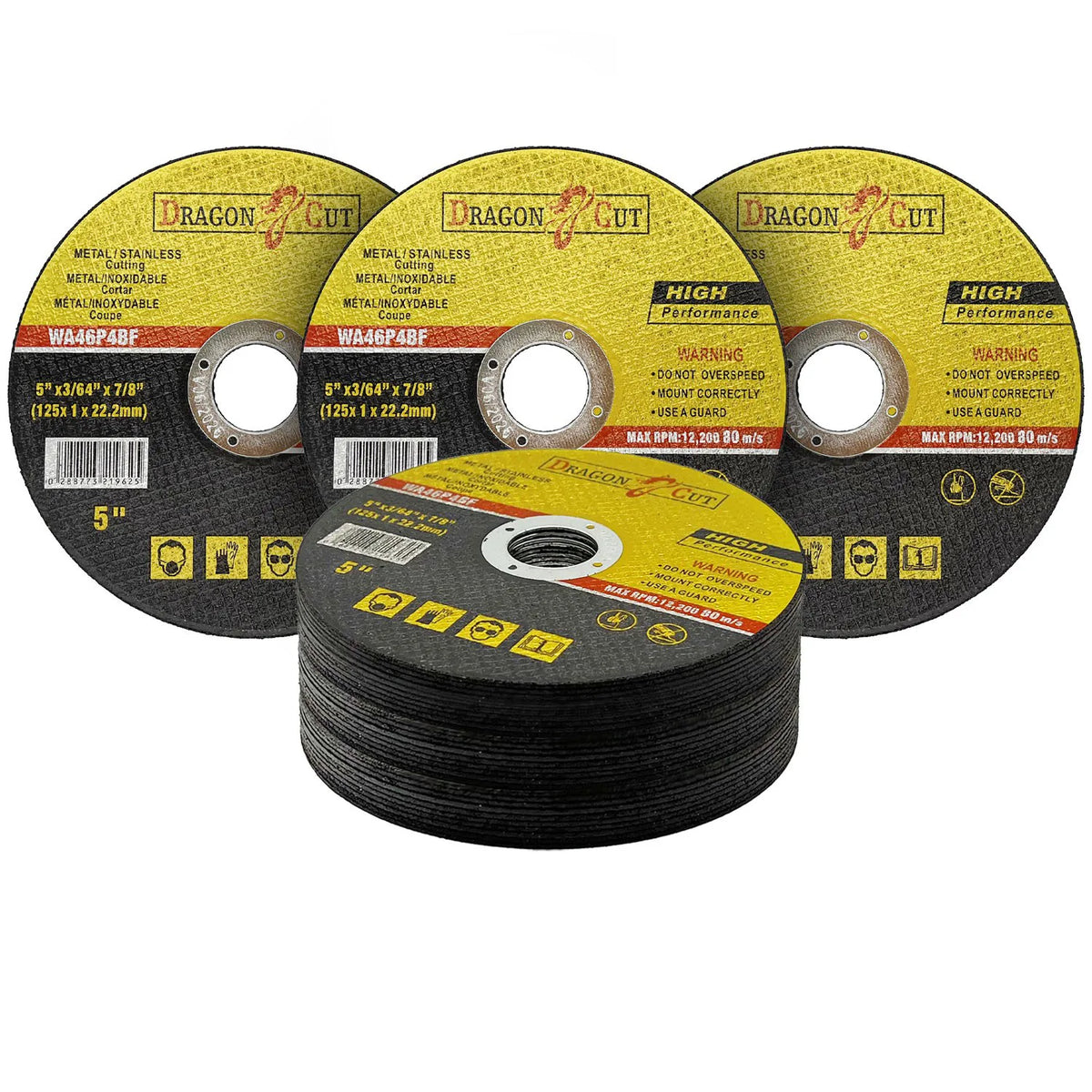 50 x Ultra Thin 125mm Metal Cutting Discs, 1mm – Angle Grinder Cut-Off Wheels for Steel & Stainless, Yellow