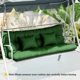 Outsunny 3-Seater Swing Chair Cushion Set – Seat and Back Cushions with 2 Pillows, Water-Repellent, Green