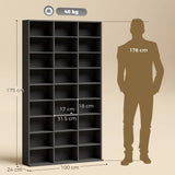 HOMCOM CD and DVD Storage Tower with 27 Compartments and 21 Adjustable Shelves – Media Rack, Black