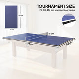 SPORTNOW 9ft Folding Table Tennis Top with Net & Foam Padding – Ping Pong Conversion Top, Blue