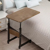 Height-Adjustable C-Shaped Overbed Table on Lockable Wheels – Mobile Laptop Tray, Bedside and Sofa Side Table