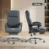 Vinsetto High Back Massage Office Chair with Heat, Footrest & 135° Recline – Ergonomic Executive Chair, Grey