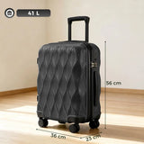 HOMCOM 20 Inch ABS Hard Shell Cabin Suitcase with TSA Lock, Spinner Wheels & Telescopic Handle – Carry-On Luggage, Black