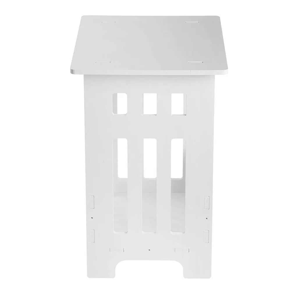 White Small Storage Table with Open Shelf – Waterproof Sofa Side Table and Bedside Table for Home