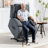 HOMCOM Power Lift Recliner Chair with Vibration Massage, Footrest and Remote – Electric Riser Chair, Grey