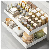 Extendable Pull Out Cabinet Organiser with Silent Slide Rails – No-Drill Kitchen Slide Out Storage Shelf