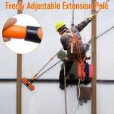 4.5m Telescopic Window Cleaning Kit with Rotating Squeegee and Chenille Cloth – Extendable Pole for High Windows