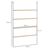 PawHut Chicken Perch Roosting Ladder with Four Tiers – Wooden and Galvanised Steel Jungle Gym for Coop, Backyard Farm
