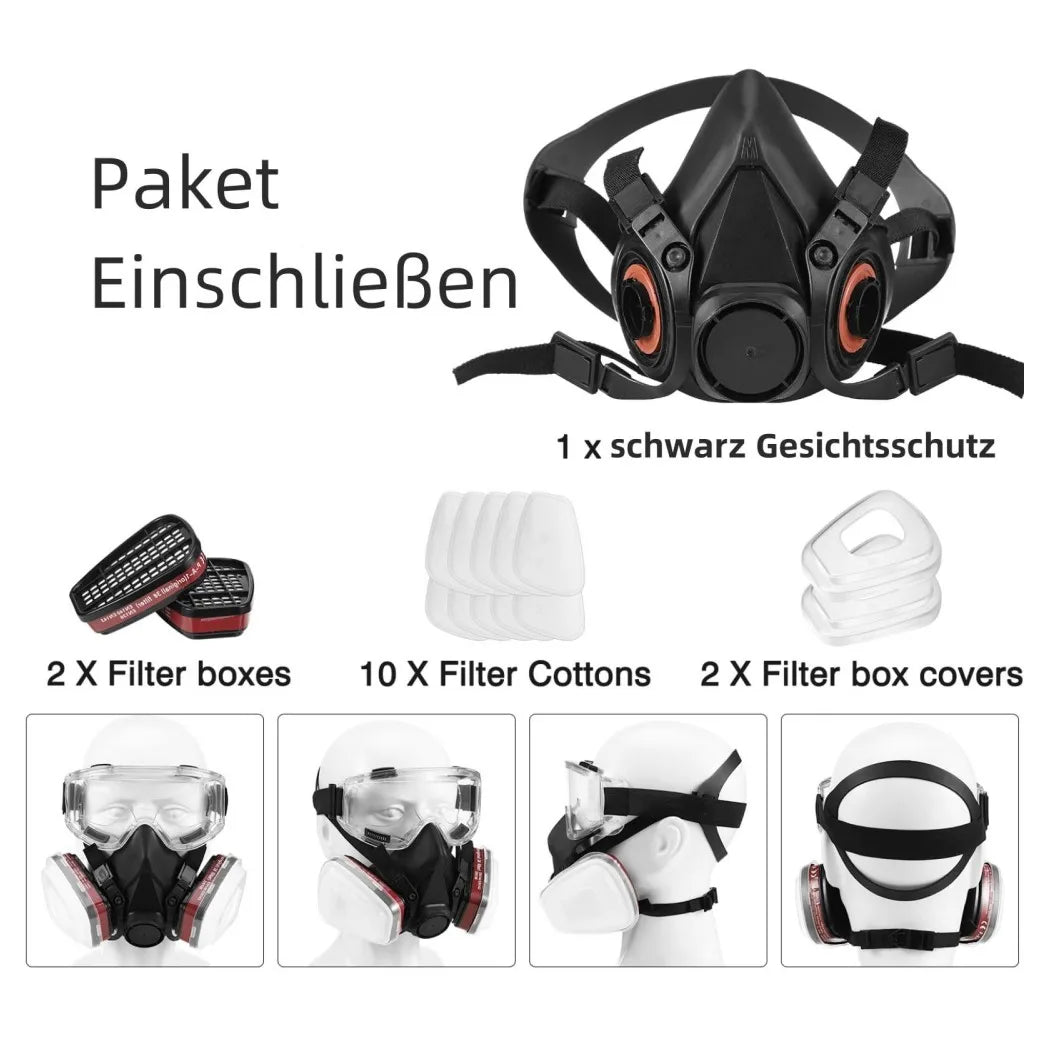 Half Face Respirator Mask with Replaceable Filter – Dust, Gas and Paint Mask for DIY and Decorating