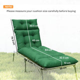 Outsunny Sun Lounger Cushions, Set of 2 – 190 x 56cm Padded Outdoor Recliner Pads with Ties, Green