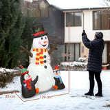 Outsunny 6FT Christmas Inflatable Snowman and Penguins with Built-In LED Lights and Projector – Indoor Outdoor Garden Decoration