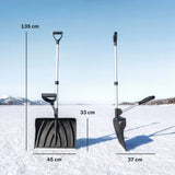Outsunny Heavy-Duty Snow Shovel with Assist Handle, 45cm Wide Blade & Detachable Aluminium Handle – Snow Pusher