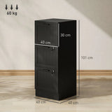 HOMCOM 3 Drawer Lockable Filing Cabinet with Adjustable Hanging Bars for A4 & Letter Files, Black
