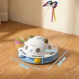 PawHut 4-in-1 Interactive Cat Toy with Spinning Butterfly, Shooting Feathers and Catnip Balls