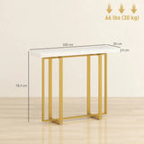 HOMCOM Faux Marble Console Table with Steel Frame – Narrow 100cm Entryway Table with Anti-Tip Device, White