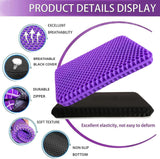 Orthopaedic Honeycomb Gel Seat Cushion, 3.5cm Extra Thick with Non-Slip Cover – Office, Car, Wheelchair, Purple