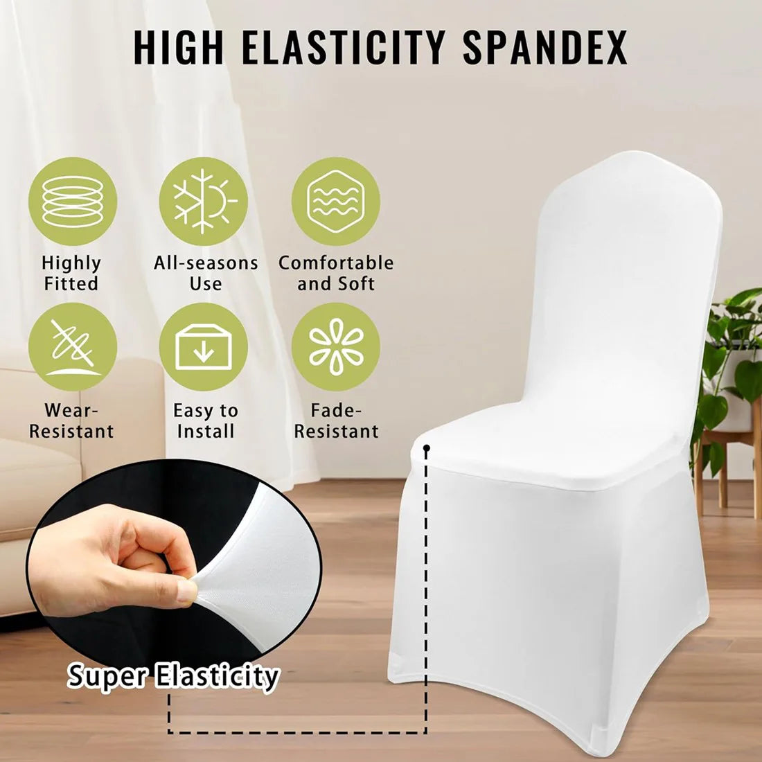 50-Pack White Stretch Spandex Folding Chair Covers – Weddings, Banquets and Parties