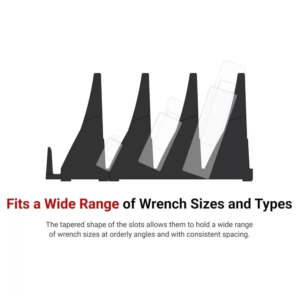 80 Piece Magnetic Wrench Organiser Set, Portable Tool Storage Rack for 6-38mm Wrenches – Black