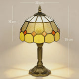 HOMCOM Handmade Art Deco Glass Table Lamp – White/Orange