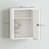 HOMCOM Wall Mount Medicine Cabinet with Combination Lock, Door and Storage Shelves – Bathroom Storage, White