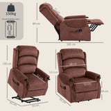 HOMCOM Power Lift Recliner Chair with Vibration Massage, Heat and Wood Grips – Pocket Spring, Brown