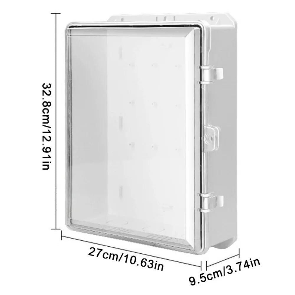 Weatherproof ABS Junction Box with Clear Cover and Cable Outlet – Outdoor Dustproof Electrical Enclosure