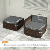 Outsunny 7-Piece Outdoor Cushion Set with Removable Covers – Reversible Rattan Furniture Cushions, Dark Grey