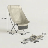 Outsunny Heavy Duty Folding Camping Chair with Side Pocket and Carry Bag, 120kg – Moon Chair, Khaki