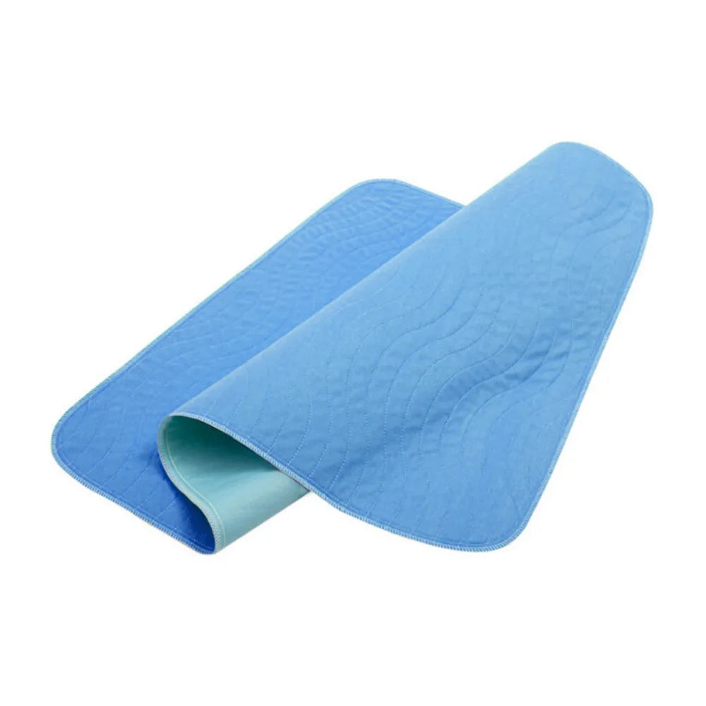 Washable Reusable Incontinence Bed Pad with High Absorbency, 87 x 92 cm – Quilted Bed Protector, Blue