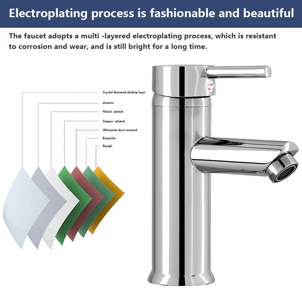 Cisivis Cloakroom Basin Mixer Tap with Pop-Up Waste, 180° Swivel Spout – Chrome Brass Bathroom Sink Faucet