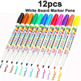 12 Colour Whiteboard Marker Pens – Fast-Drying, Low-Odour, Easy Wipe Dry Erase Markers for Whiteboards