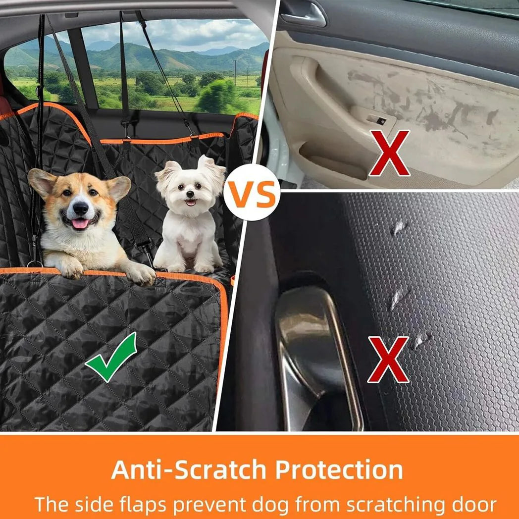 Waterproof Dog Car Seat Cover Hammock – Non-Slip Rear Seat Protector, 147 x 137cm, Black