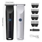 Men's Pro Electric Hair Clippers & Beard Trimmer with 4 Limit Combs – USB Rechargeable Barber Shaver, Black
