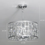 HOMCOM Crystal Chandelier with 72 Glass Pieces and 3 E14 Bulbs – Adjustable Ceiling Light, Silver-Tone
